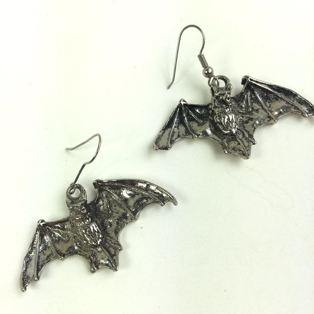 Gothic Flying Bat Earrings